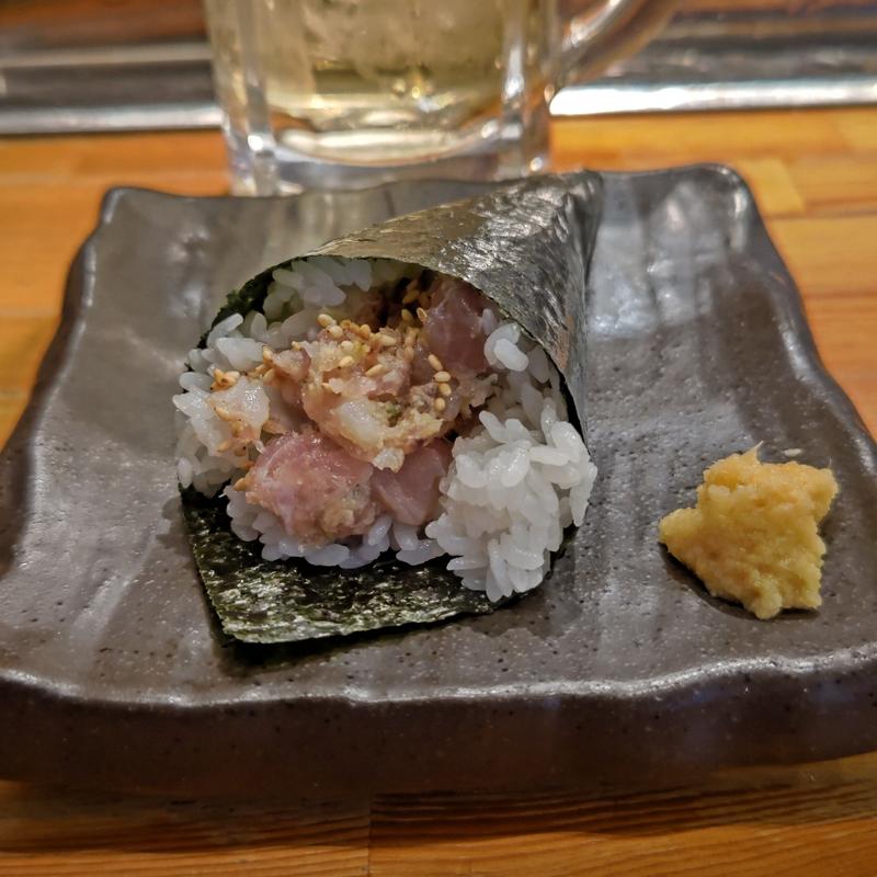 手巻き 地魚なめろう (魚と酒はなたれ 野毛一番街店)