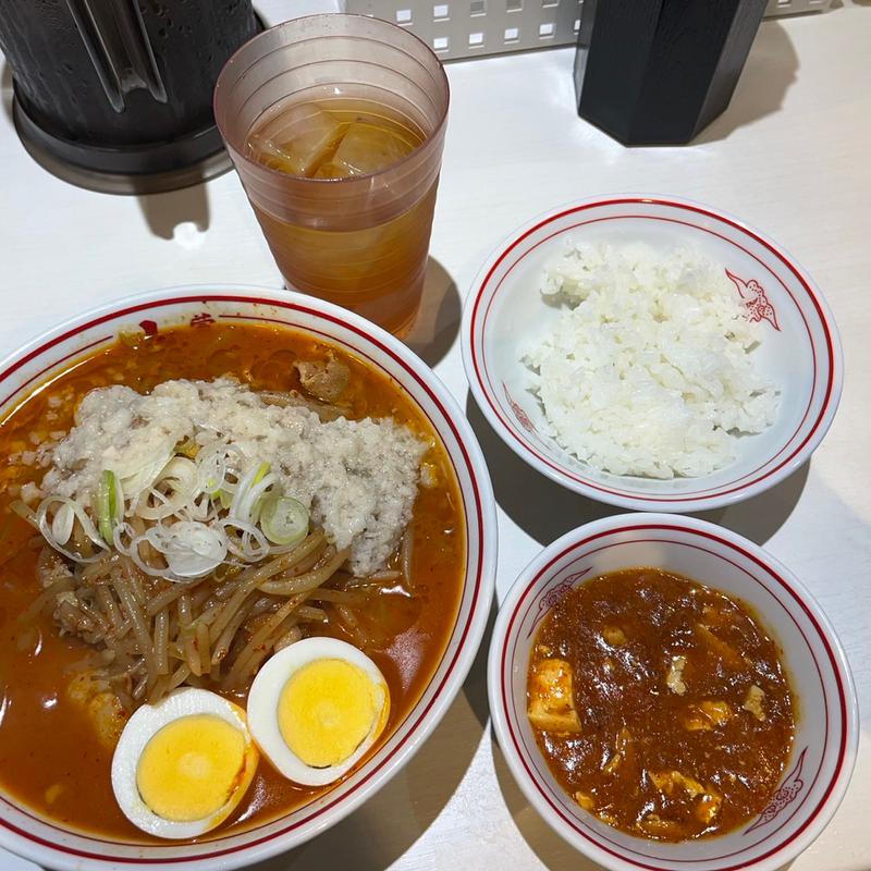 味噌卵麺麺大盛背脂付き(蒙古タンメン中本 草加)