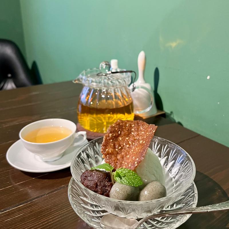 自家製甘酒のアイスクリン(サルトリイバラ喫茶室)