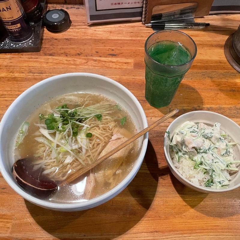 和特製塩ラーメン（小丼とドリンク）(会津ラーメン和)