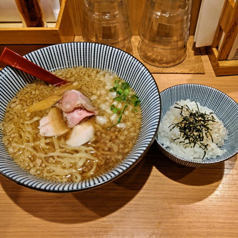 背脂醤油らー麺お茶漬けセット(焼きあご塩らー麺たかはし 大船店)