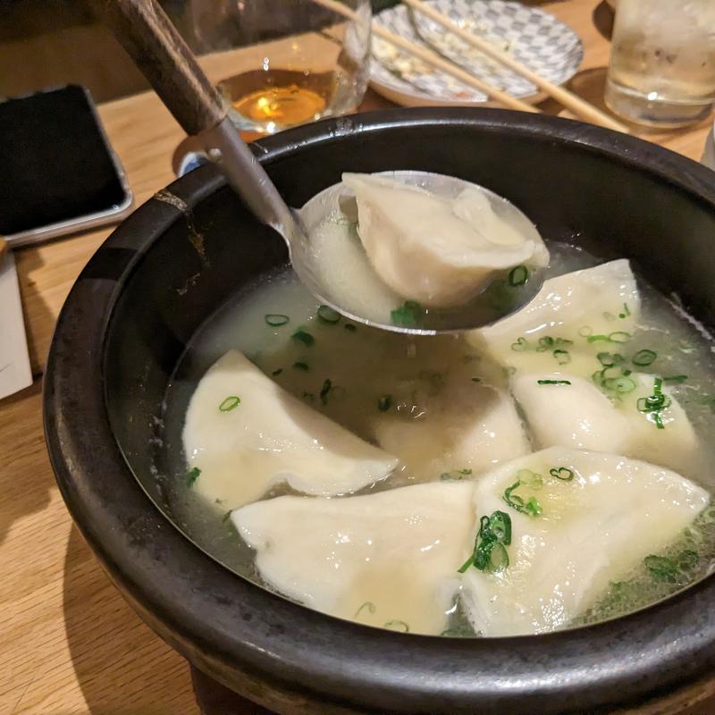 白湯出汁の炊き餃子(焼鳥IPPON)