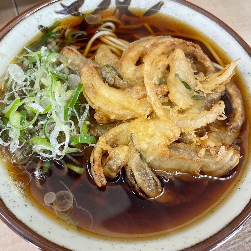 かき揚げそば(もつやき 六文)