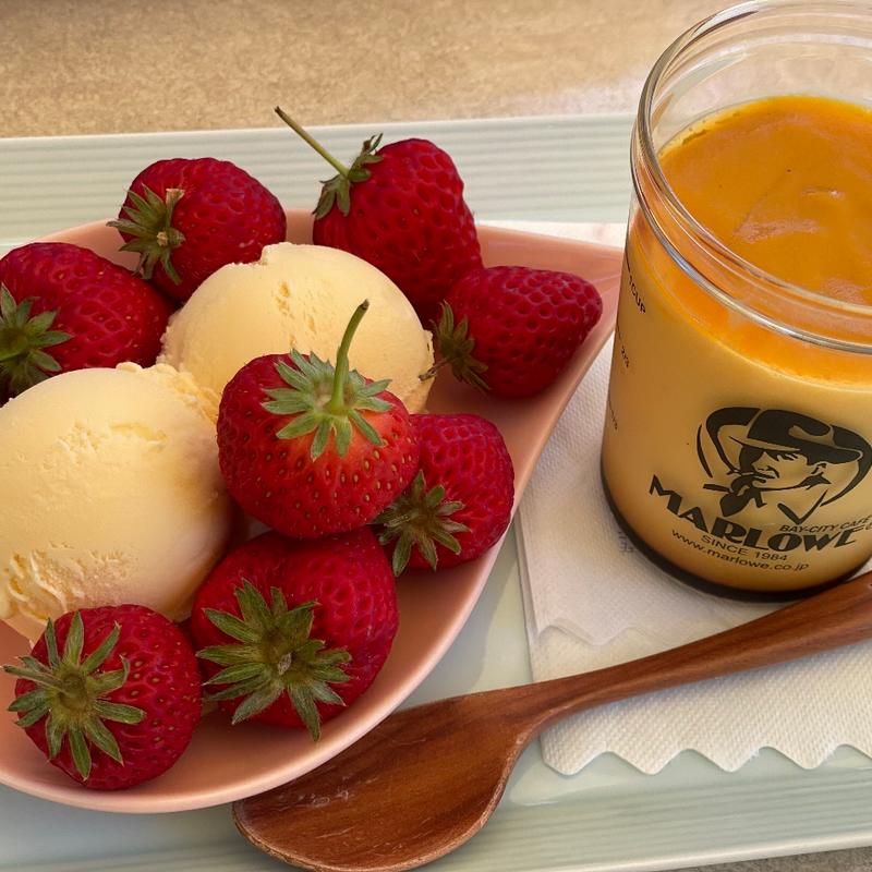 樹上完熟いちごのプリンアラモード(ドリンクセット)(マーロウ 逗葉新道店 )