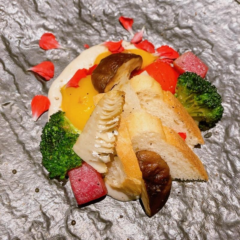 焼野菜のバーニャカウダ(お酒とヒトサラ 真皿)