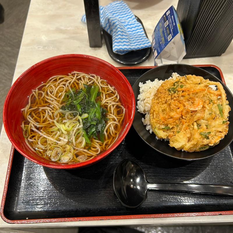 小海老入りかき揚げ天丼セット(箱根そば本陣 )