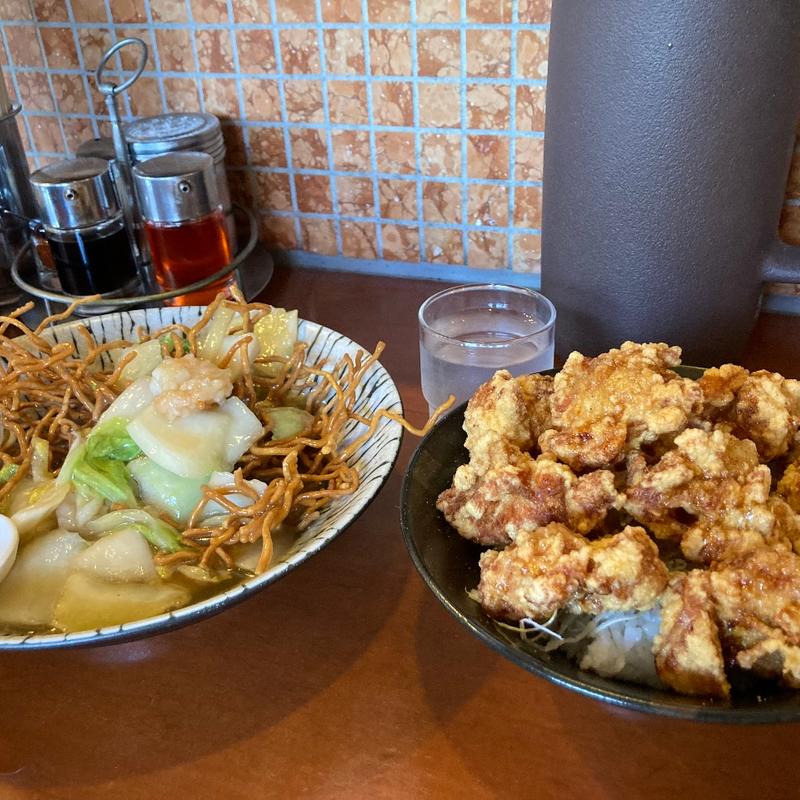 唐揚げ丼　あげそば(ラーメン２１番 )