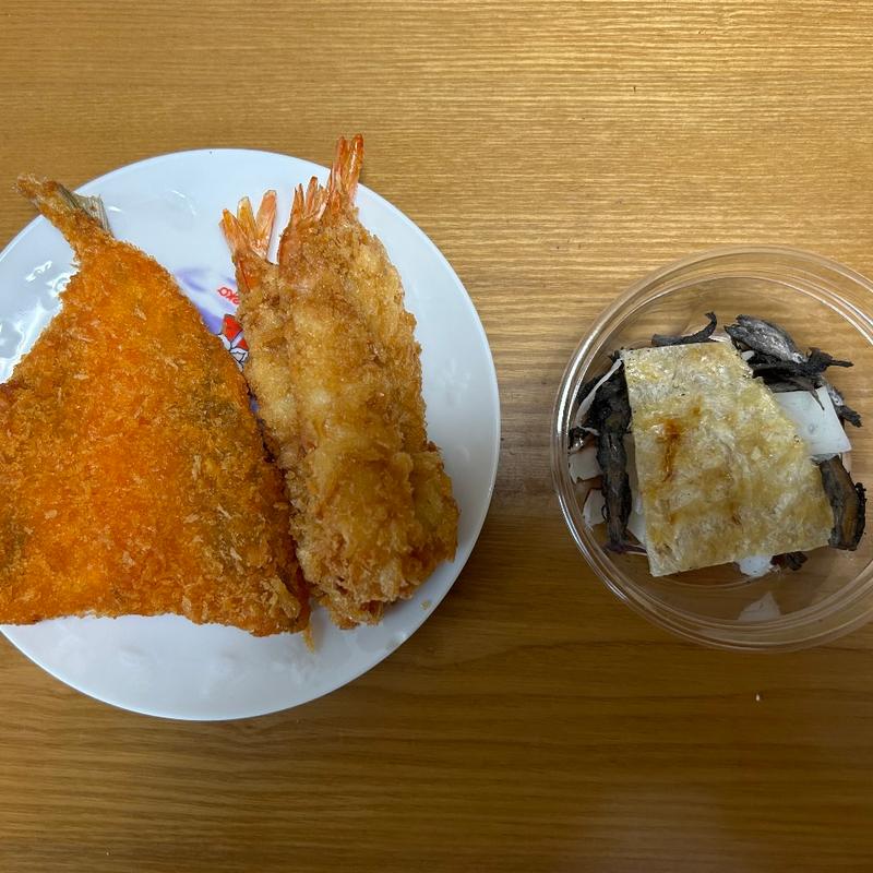 アジフライ＆エビフライ＆酒のあて(築地にっぽん漁港食堂)