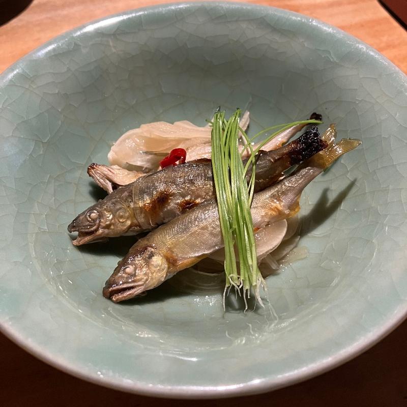 稚鮎の南蛮漬け(石臼粗挽き 手打そば 大庵)