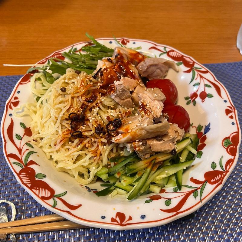 よだれ鶏の冷やし中華(自宅)