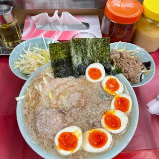 ネギチャーシュー麺＋中盛+味玉x3+コテコテ(ラーメンショップ 牛久結束店 )