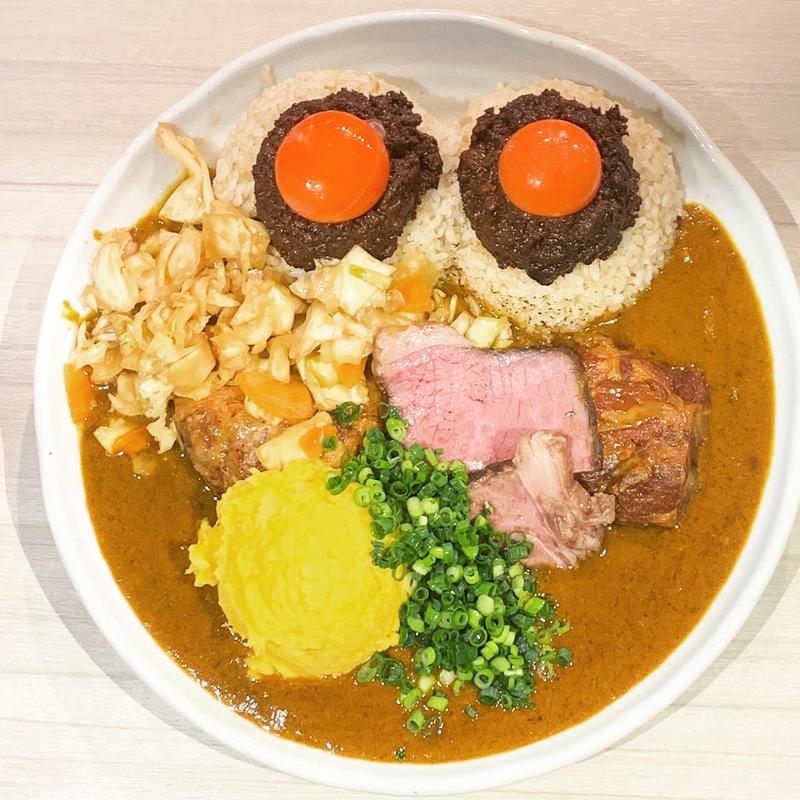 MIX大盛 豚 ローストビーフ ポテサラ アチャール  (吉田カレー  )