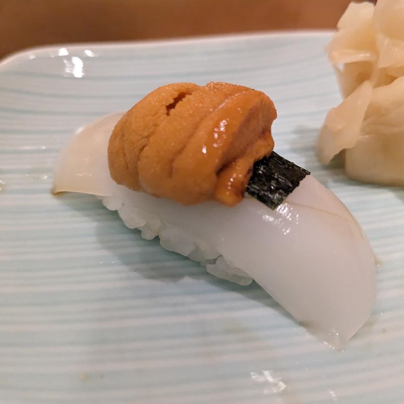 スミイカ雲丹のせ(波やし)