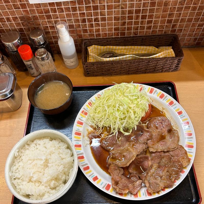 肉ショウガ焼き定食(バーグ 浅田店)