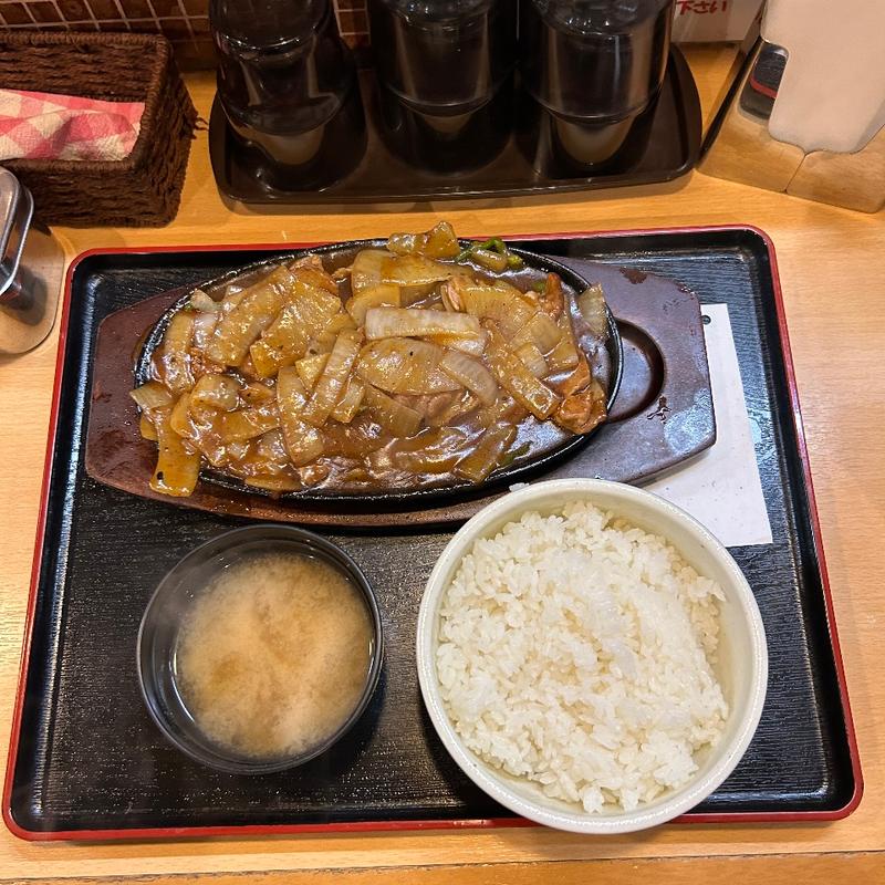 肉ジュジュ焼き定食(バーグ 浅田店)