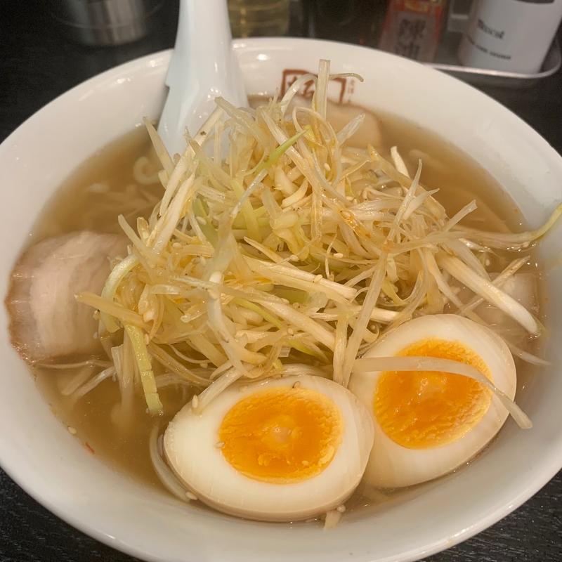 ねぎラーメン味玉トッピング(喜多方ラーメン坂内 亀戸店)