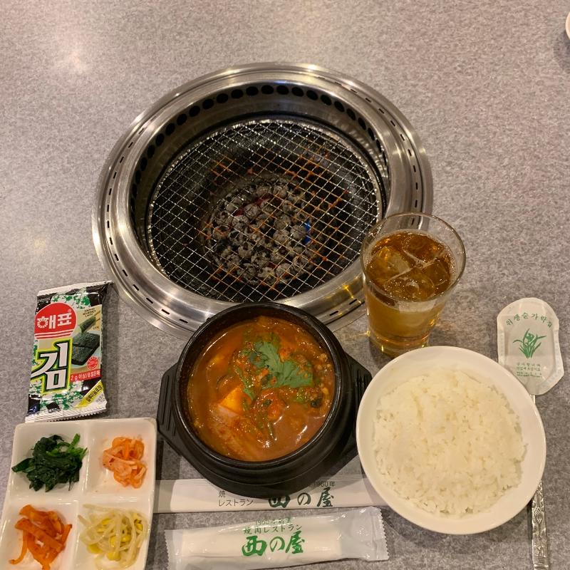 豆腐チゲセット(焼肉 西の屋)