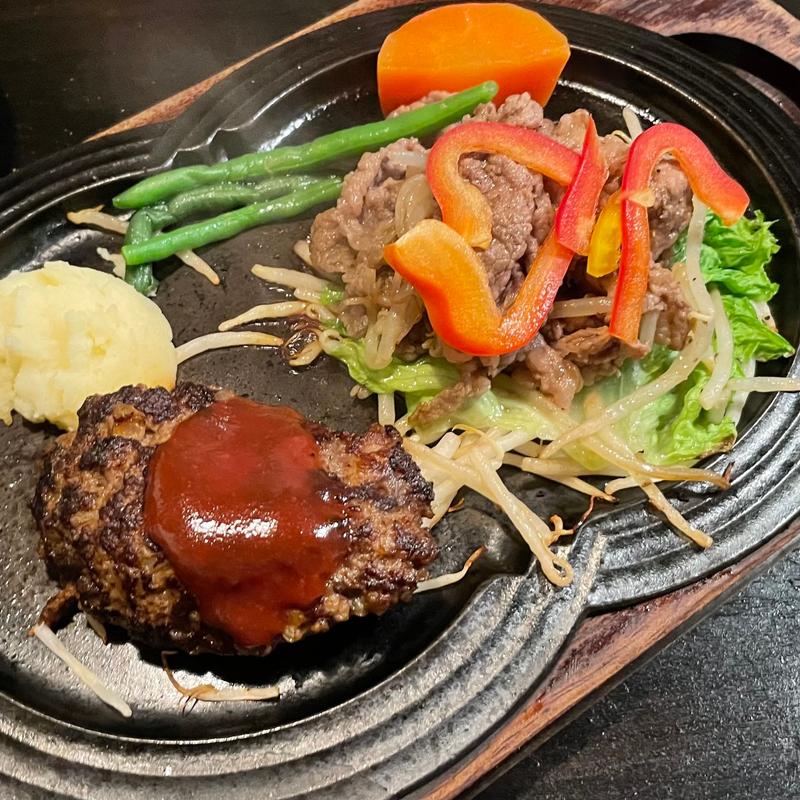 牛庵ランチ（黒毛和牛ハンバーグ&焼肉）(牛庵(ギュウアン) 銀座店)