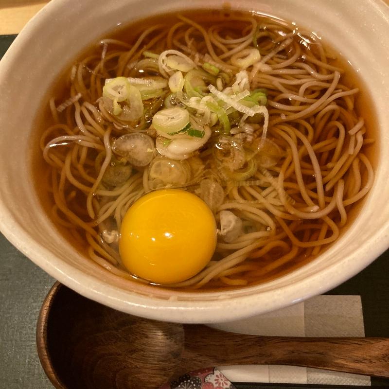 かけそばと玉子(国産二八蕎麦 蕎香 （きょうか）)