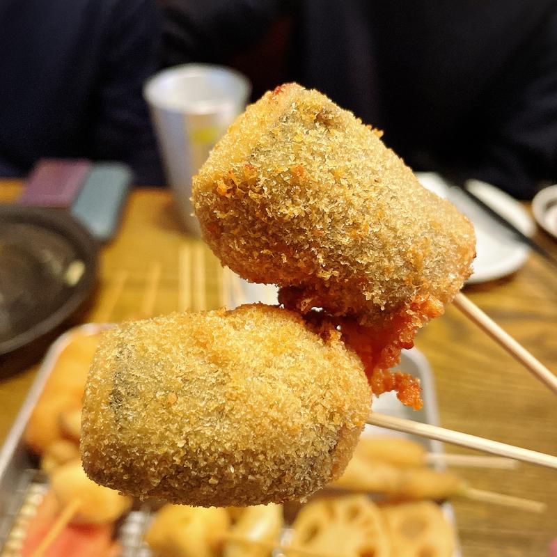串揚げ（もち明太チーズ）(はまぐり屋串左衛門)