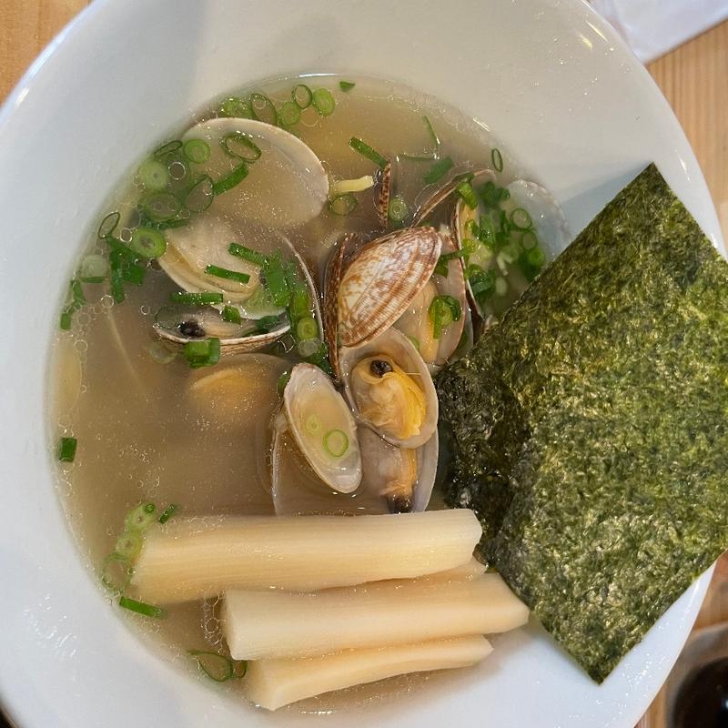 あさりラーメン(あさりスープの手もみラーメン ちゃいなぽーと)