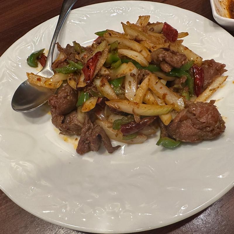 羊肉とクミンピリ辛炒め(悠香園)