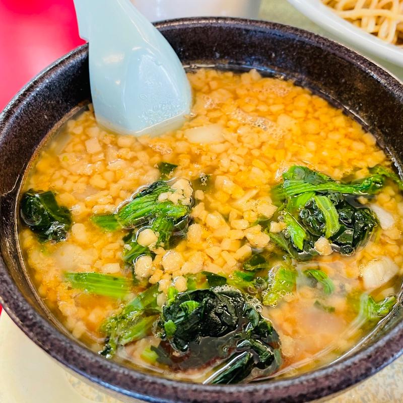 和節とんこつ醤油つけ麺特製餃子セット＋紅生姜＋サービス薬味ネギ(ラーメン 山岡家 羽生店)
