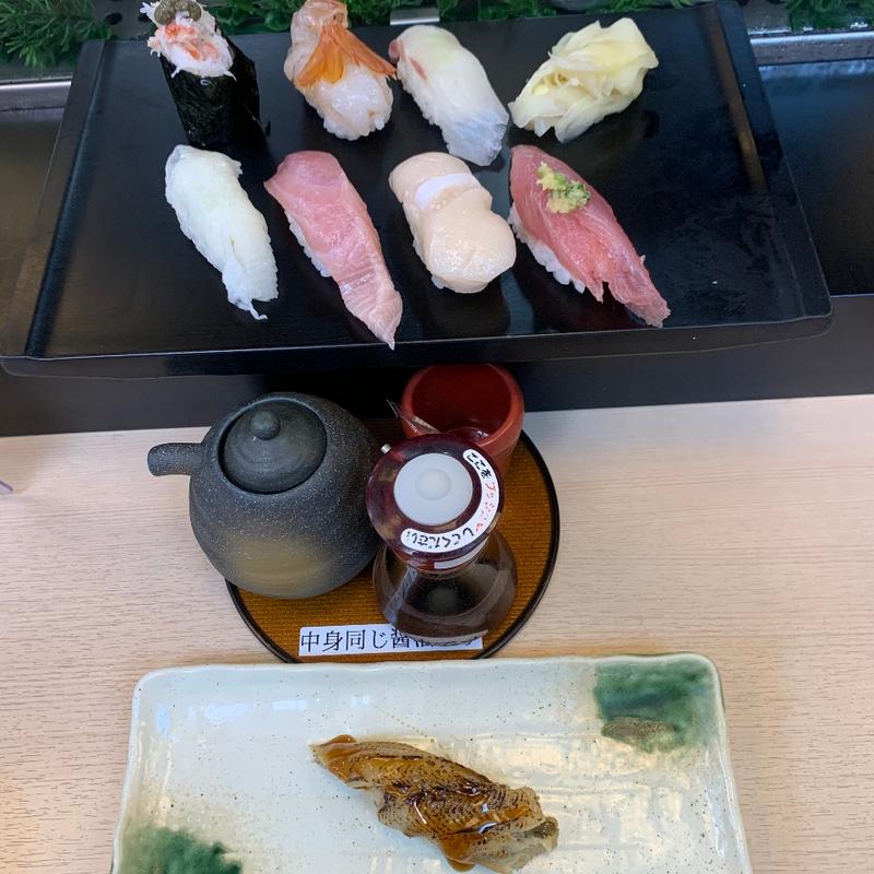 にぎり（かつお・ほたて・ぶり・あなご・かにほぐし身・えんがわ・特大赤えび）(すしざんまい 川崎店)