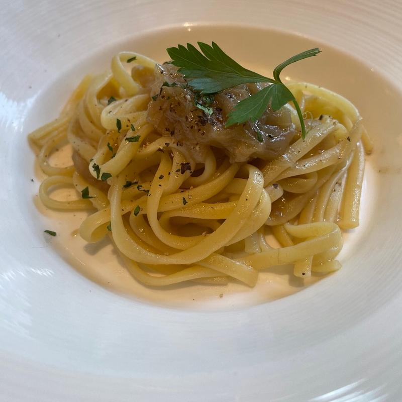 【リングイネ】 ■新玉ねぎとアンチョビのリングイネ　2時間フリーフロー(ガーデンキッチン「かるめら」)