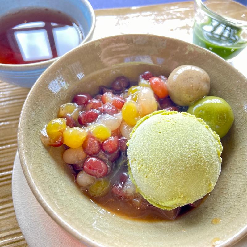 冷やし抹茶大納言ぜんざい(福寿園 宇治工房 福寿茶寮 （ふくじゅえん うじこうぼう ふくじゅさりょう）)