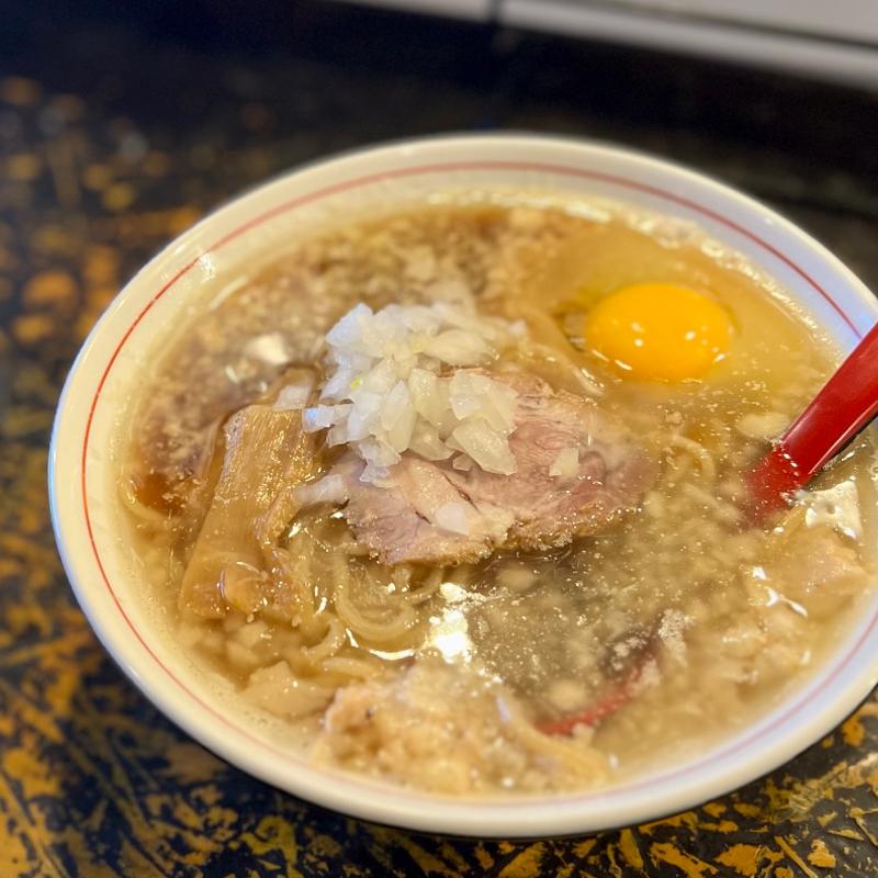 背脂煮干（醤油）＋生卵(らーめんとまぜめんの店 メンゴ！麺GO！(オレ､ケンゴ))