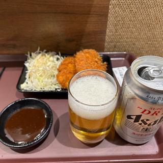 鶏カツビールセット(粋麺あみ乃や 大阪難波駅店)