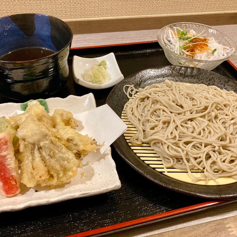 舞茸天そば つけ汁（温）(けんび亭)