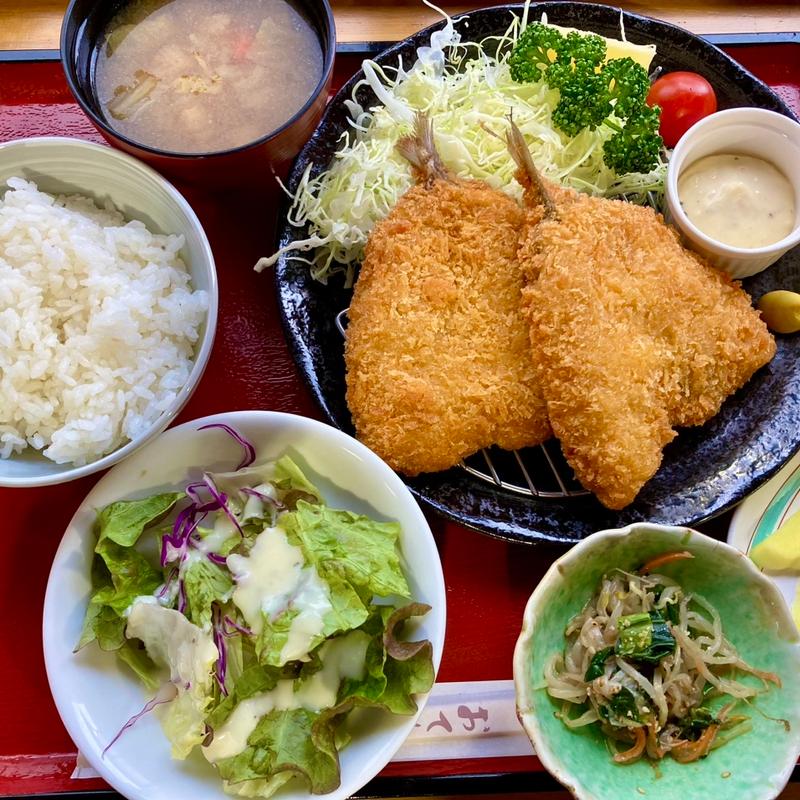 アジフライ定食(和食処 あんず館)