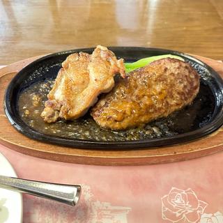 若鶏グリルチキンとハンバーグ(レストラン栗の里 厚木店)