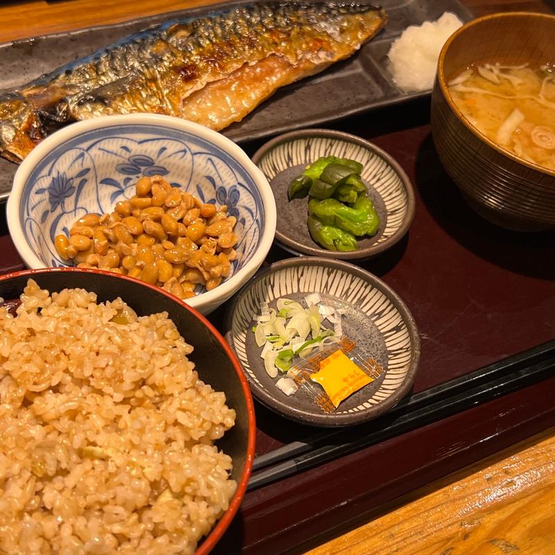 さば文化干し定食(干物炭火焼 はじめ食堂 四ツ谷本店)