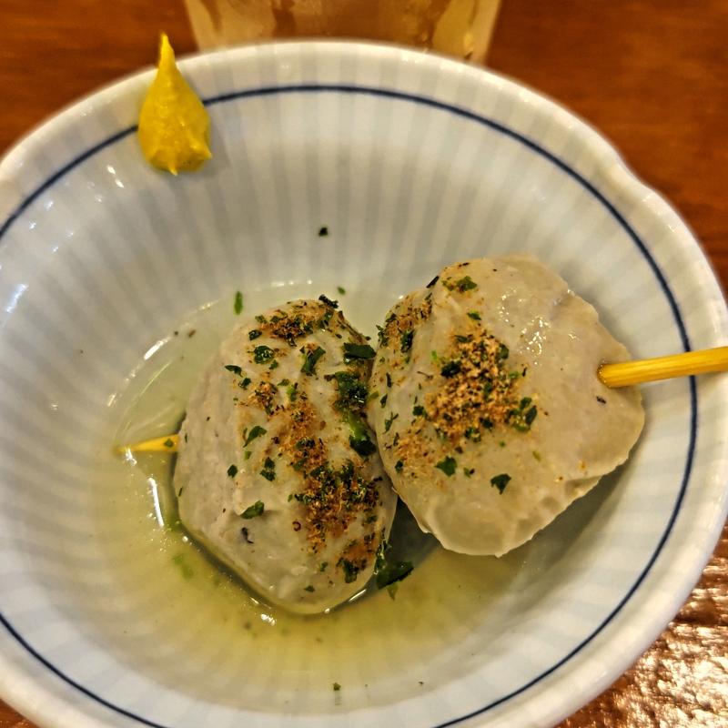 貝出汁おでん  いわしつみれ(釣宿酒場マヅメ 野毛本店)