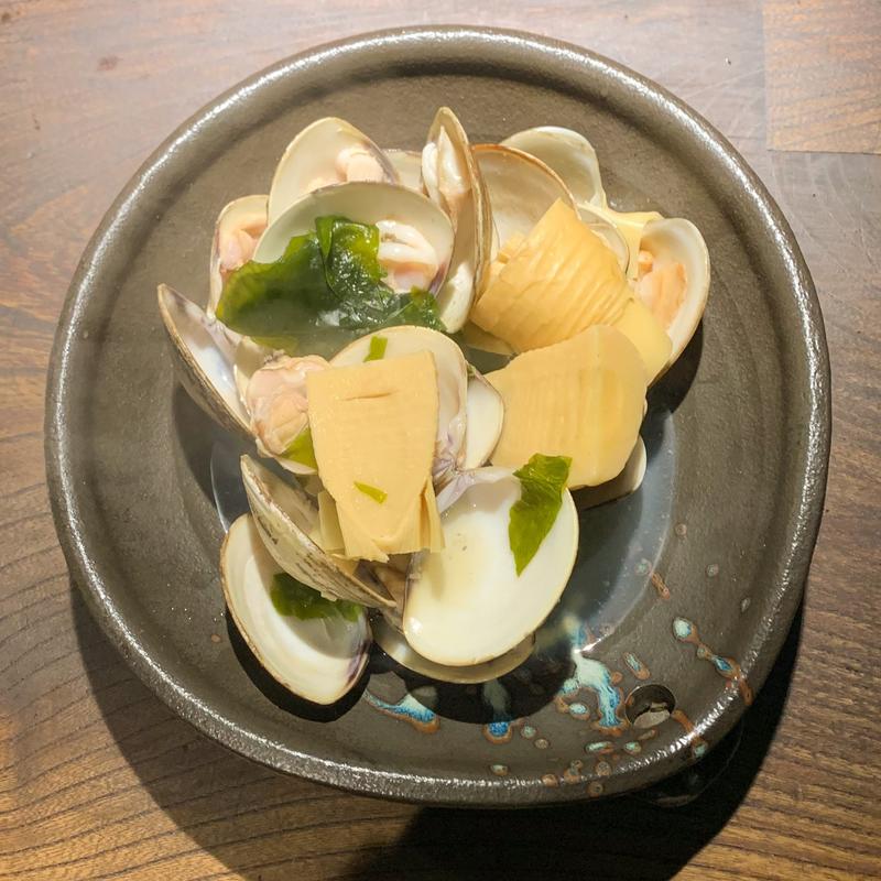 蛤とタケノコの酒蒸し(かがやき)