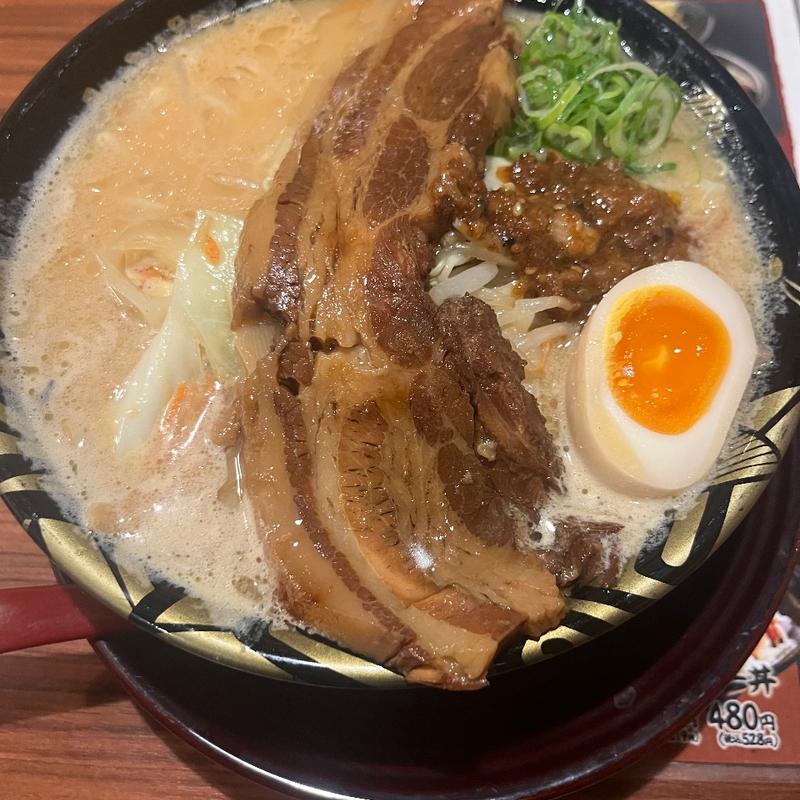 一本角煮タレ味噌ラーメン(ハルピン味噌ラーメン 大蔵 三田店)