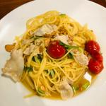 豚しゃぶと青菜の柚子胡椒パスタ(Oggi)