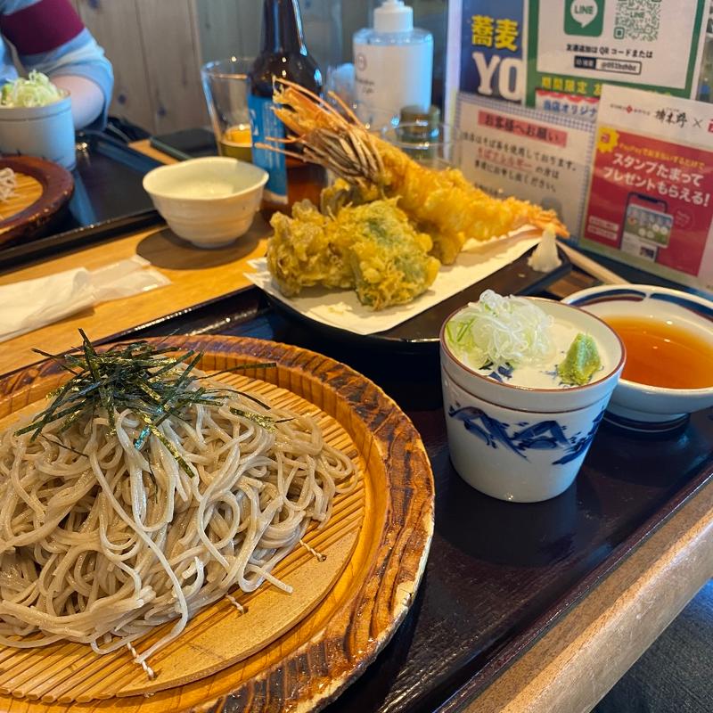 大海老と舞茸のコンビ天ざる蕎麦(榑木野 別館)