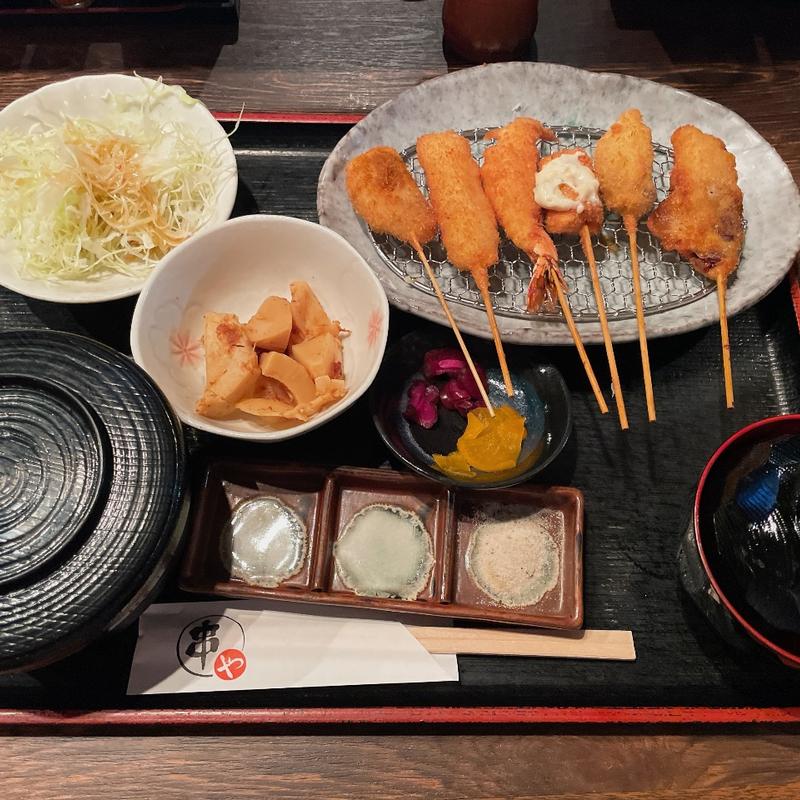 にぎわい串カツ定食(串や)