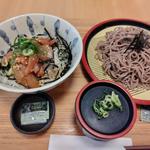 まぐろの漬け丼とざるそばセット(定食屋 宮本むなし JR垂水駅前店)