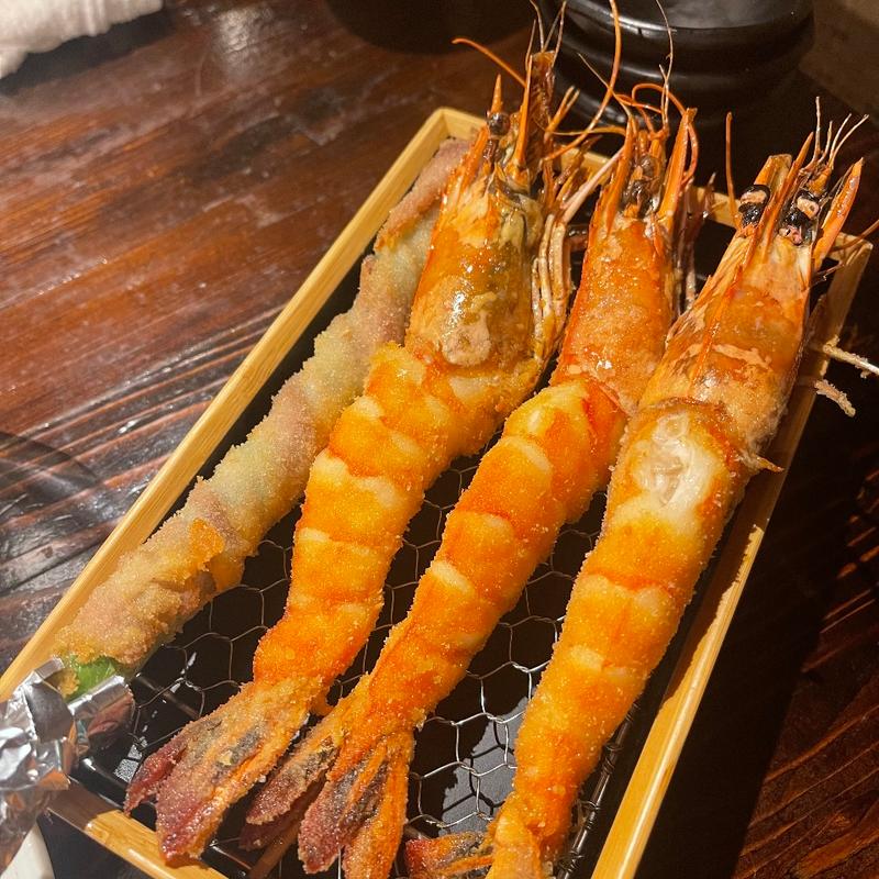 串揚げ 海老＋アスパラ(串屋 呑鳥 曲師町店)