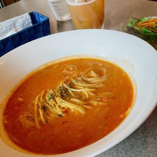 肉屋のスープたっぷりトマトクリームパスタ(カフェ＆ダイニング アンジェラ)