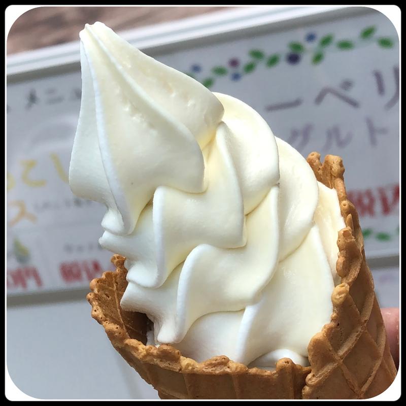 ソフトクリーム　ワッフルコーン　とうもろこしとバニラ(開田高原アイスクリーム工房 )