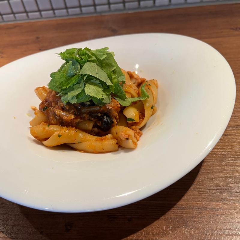 徳島県産マダコとンドゥイヤのラグー フィダンツァーティ・カプレージ(清澄白河フジマル醸造所)