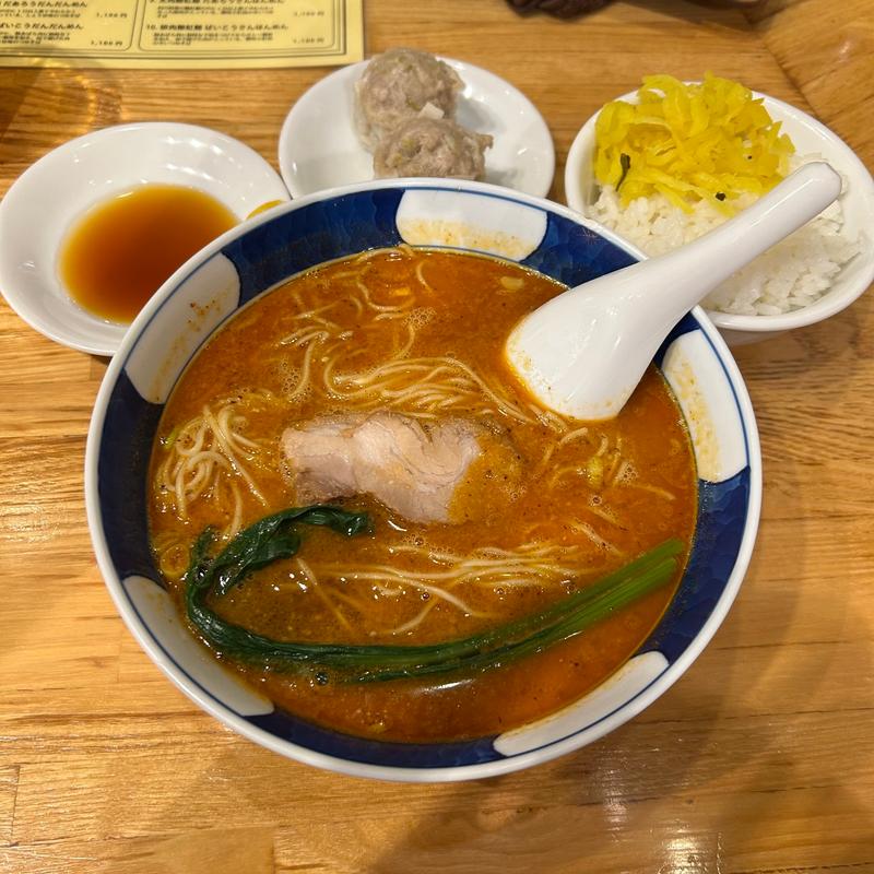 担々麺大辛＋焼売2個(支那麺 はしご 赤坂店 （しなめんはしご）)