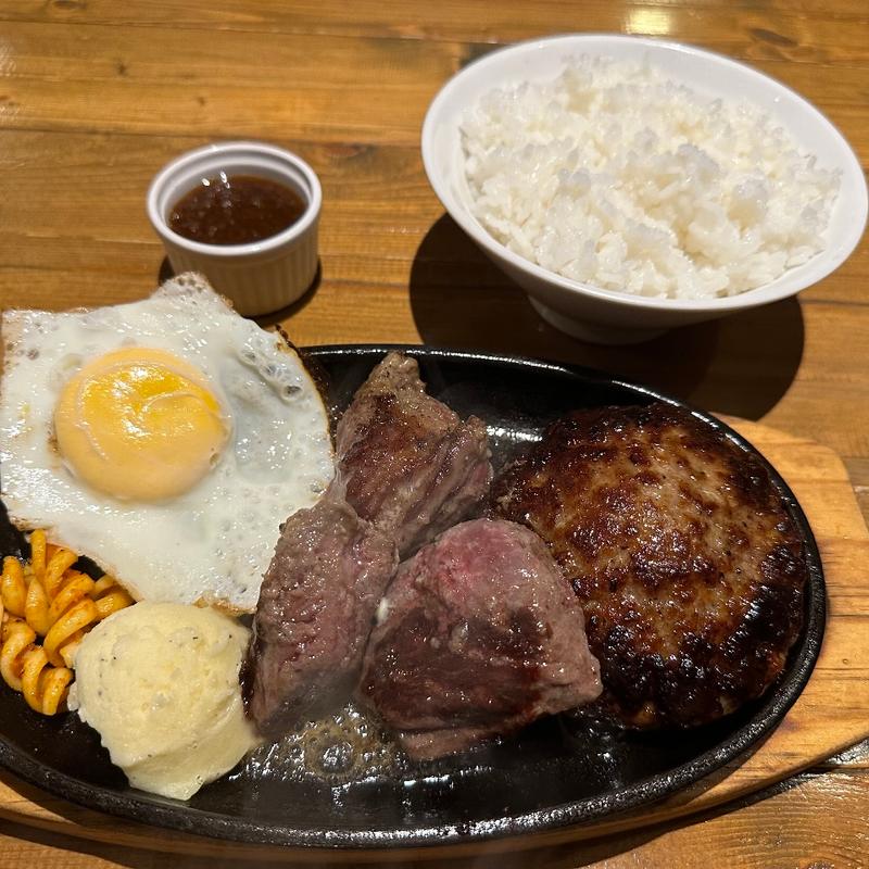 ハーフ&ハーフ（ステーキ・ハンバーグ）(肉と米ハジメ　行徳店)