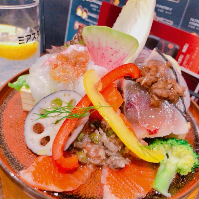 3種のカルパッチョ(串とピッツァミアスタンド)